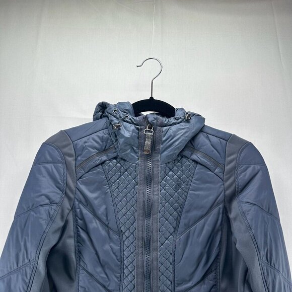Athleta Jacket Womens Sz 2XS Rock Ridge PrimaLoft Hoodie Quilted Insulated Gray - Picture 4 of 13